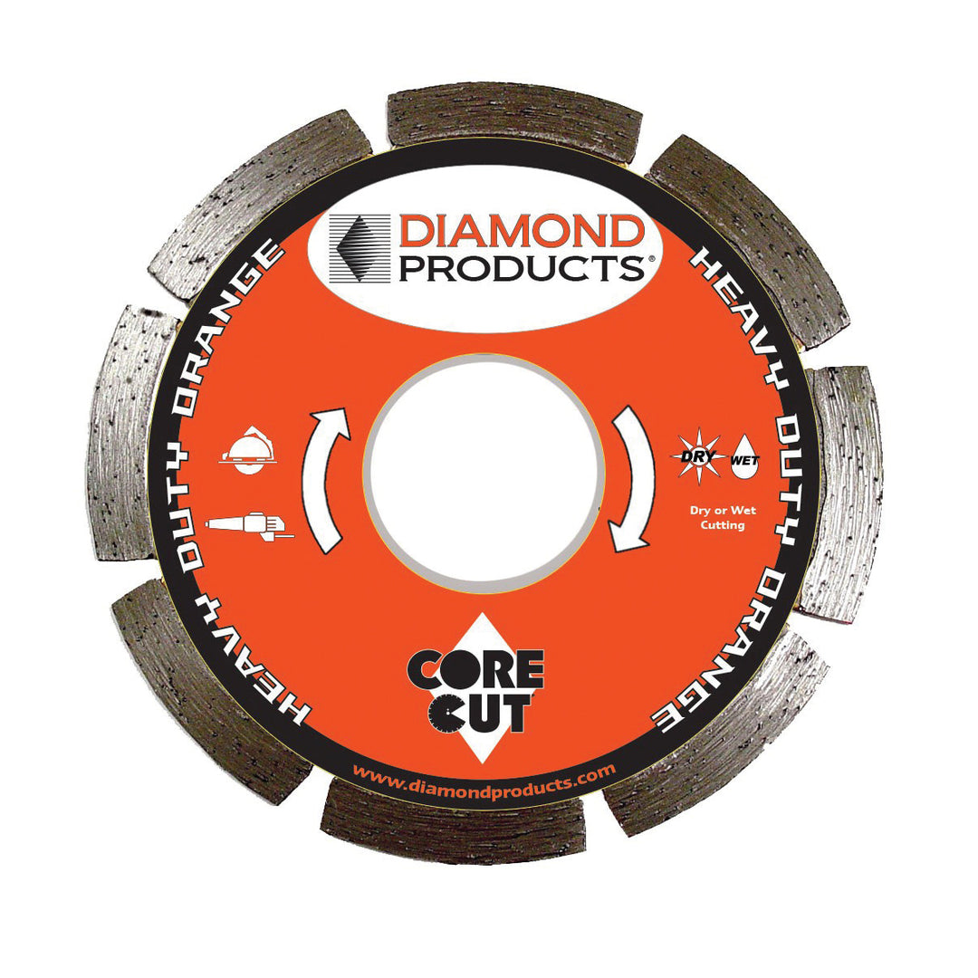Diamond Products 11253 - 4-1/2 Inch x .070 Inch x 7/8 Inch, Heavy Duty Orange (H), Asphalt, Small Diameter Diamond Blade - eGrimesDirect