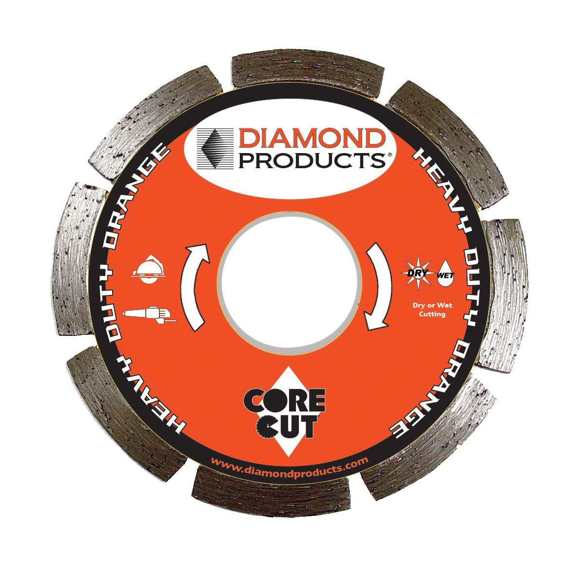 Diamond Products 11253 - 4-1/2 Inch x .070 Inch x 7/8 Inch, Heavy Duty Orange (H), Asphalt, Small Diameter Diamond Blade - eGrimesDirect