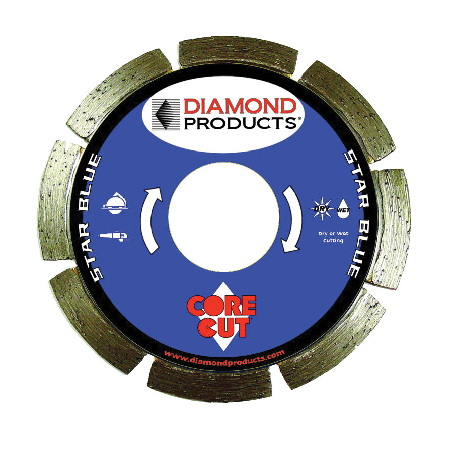 Diamond Products 70494 - 9 Inch x .080 Inch x 7/8 Inch, Star Blue (B), General Purpose, Cured Concrete, Small Diameter Diamond Blade - eGrimesDirect