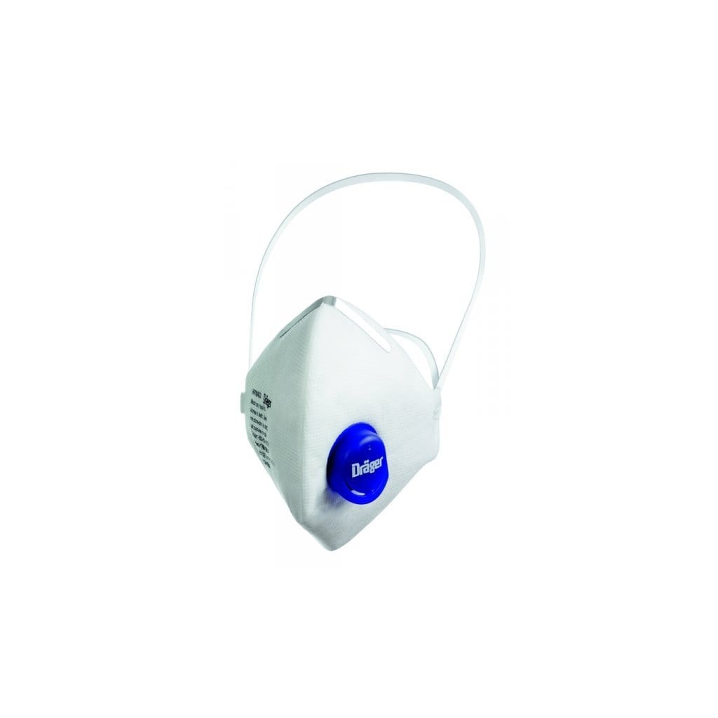Draeger X-plore 3951326 Mask 1760 R95 with exhalation valve showing a close-up of the respirator face mask.
