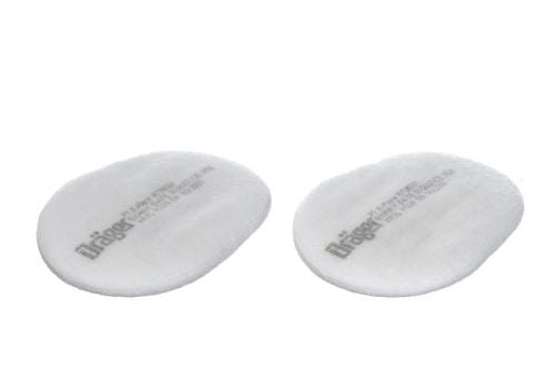 Draeger 6738021 R95 filter pad for respiratory masks, showing the filter material and packaging details.