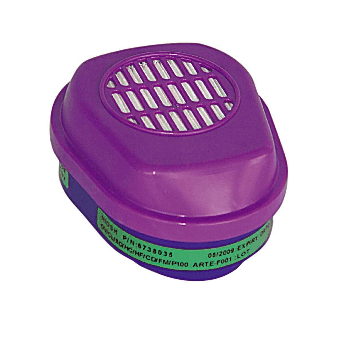 Draeger 6738035 organic vapor and acid gas P100+ respirator filter with formaldehyde, chlorine dioxide, and hydrogen fluoride protection