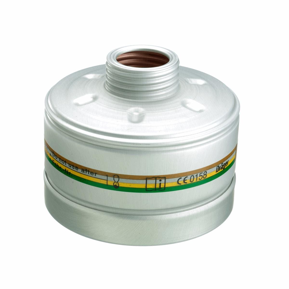 Draeger A2B2E2K2 safety gas detector with digital display and sensor ports, shown in a professional industrial setting.