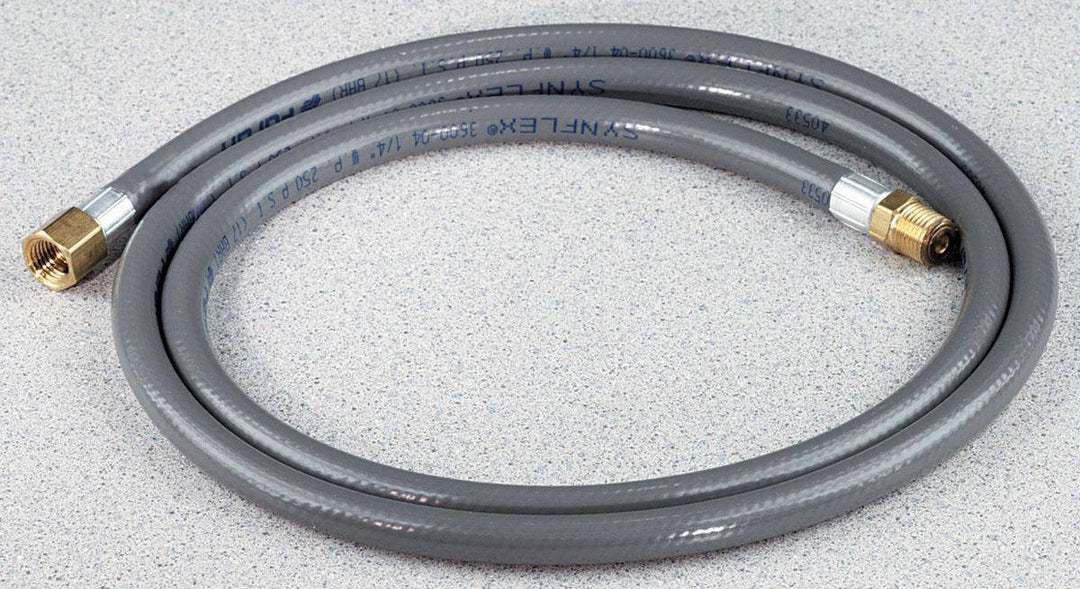 Dynabrade 95361 air hose, 1/4 inch diameter, 5 feet long, flexible rubber construction for pneumatic tools.