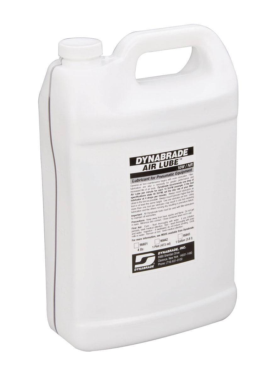Dynabrade 95843 Air Lube 10W/Nr air lubricator for pneumatic tools, displaying the product with branding and specifications.