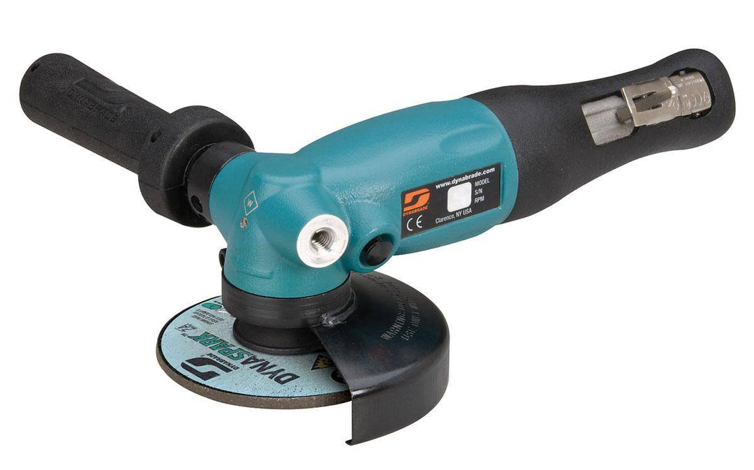 Dynabrade 52630 4-inch right angle depressed center wheel grinder with 1.3 HP, 13500 RPM, and 3/8-inch-24 spindle thread.