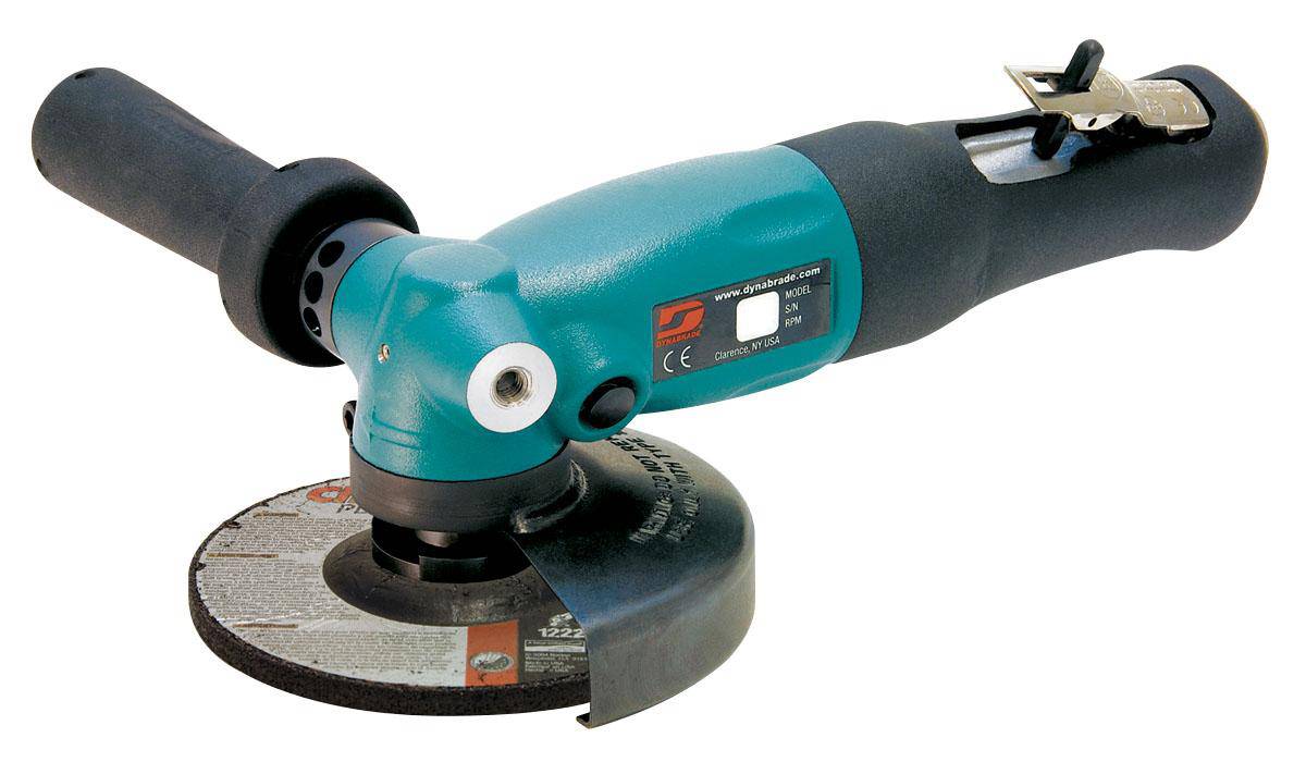 Dynabrade 52639 5-inch right angle depressed center wheel grinder with 1.3 HP, 12000 RPM, M14 x 2 spindle thread, industrial tool.