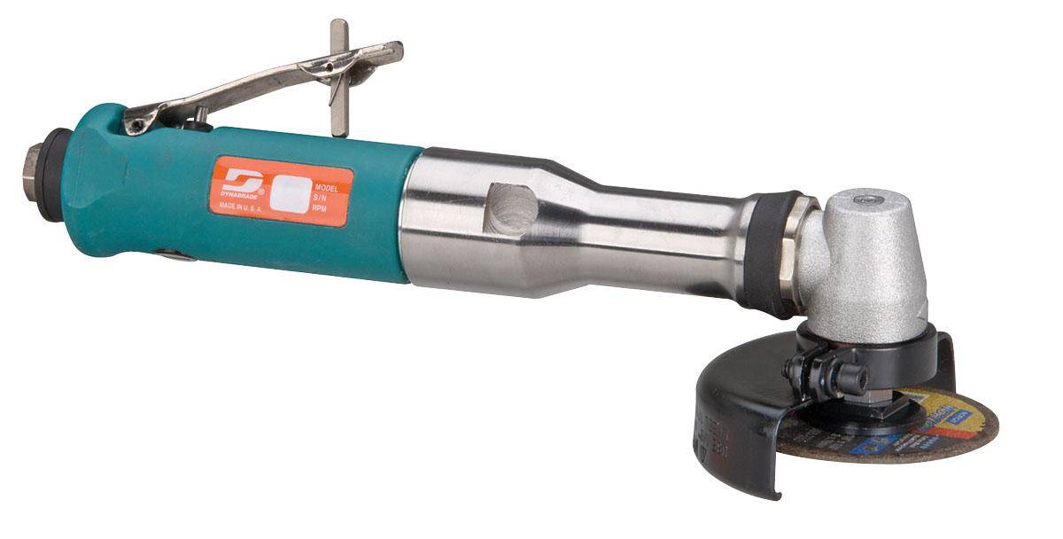 Dynabrade 54732 3-inch diameter extended right angle cut-off tool, 0.7 HP, 18000 RPM, composite body for angle grinding tasks.