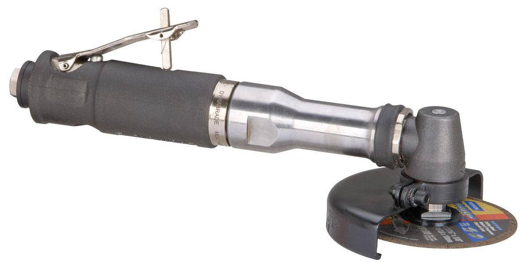 Dynabrade 54746 4-inch extended right angle cut-off tool with 0.7 HP, 13500 RPM, steel construction for industrial grinding.