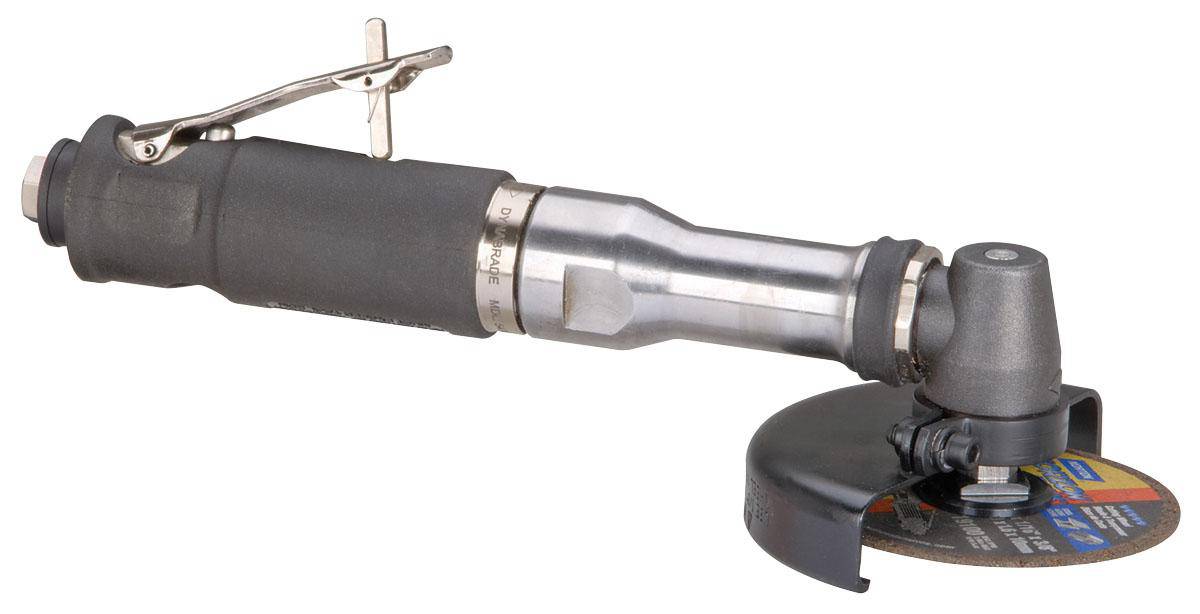 Dynabrade 54746 4-inch extended right angle cut-off tool with 0.7 HP, 13500 RPM, steel construction for industrial grinding.