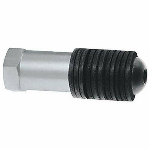 Dynabrade 12980 arbor assembly with 3/8-24 female thread for power tools, shown in close-up with detailed threading.