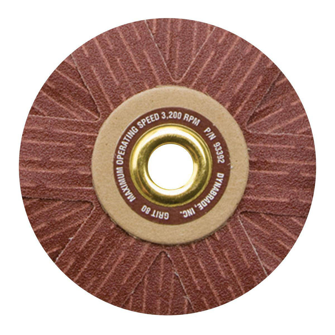 Dynabrade 93397 aluminum oxide sanding star with 4-inch diameter and 1/2-inch arbor for abrasive sanding and surface finishing.