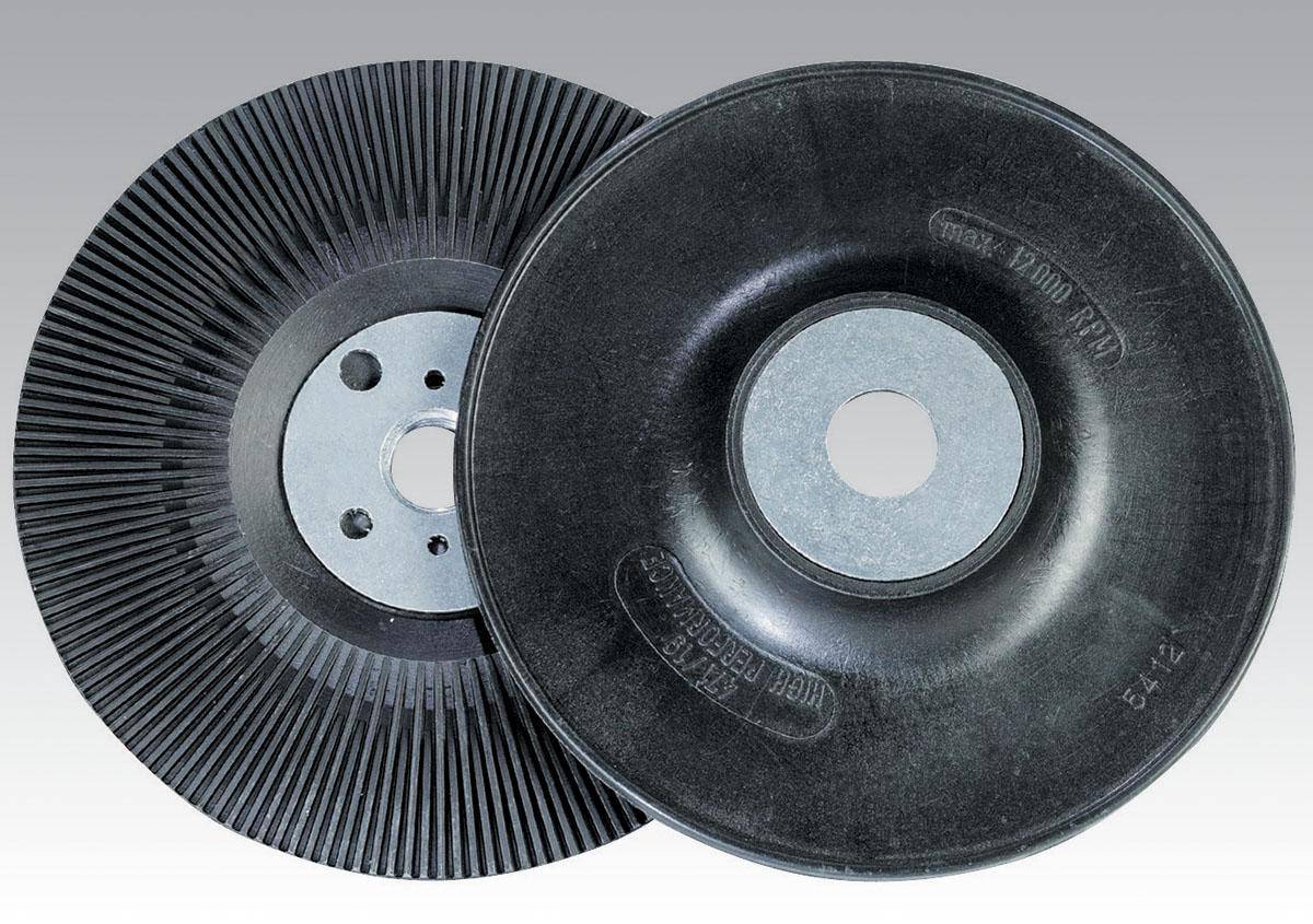 Dynabrade 50288 4.5-inch diameter disc sander backup pad showing rubber surface and mounting hole for power sanding tools.