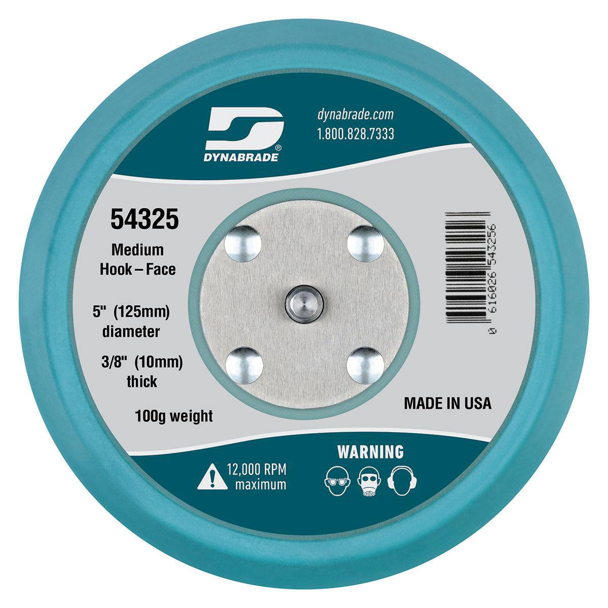 Dynabrade Hookit backup pads, medium density yellow, 5-inch diameter, for polishing and sanding applications.