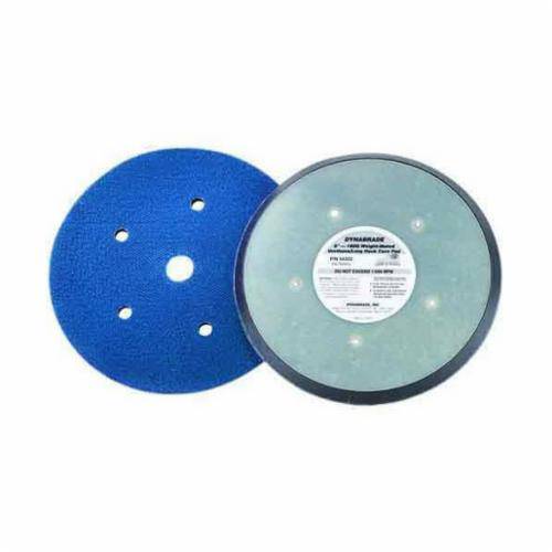 Dynabrade 54333 backup pad with 8-inch diameter, gear-driven vacuum disc pad, hook-face, long nap for industrial surface finishing.