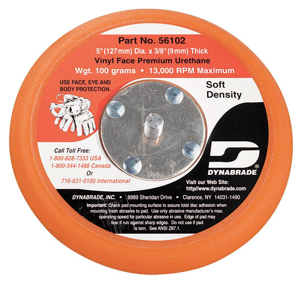 Dynabrade 56102 Stikit Premium Yellow Backup Pads for sanding and polishing, 5-inch size, durable and high-quality abrasives.