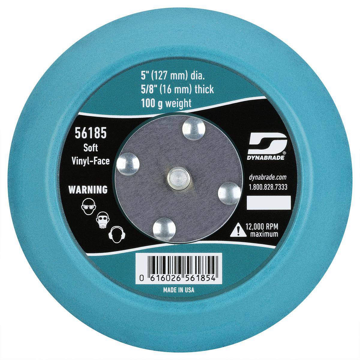 Dynabrade backup pads, Stikit 5/8 inch thick, soft yellow, for sanding and polishing applications, model 56185.