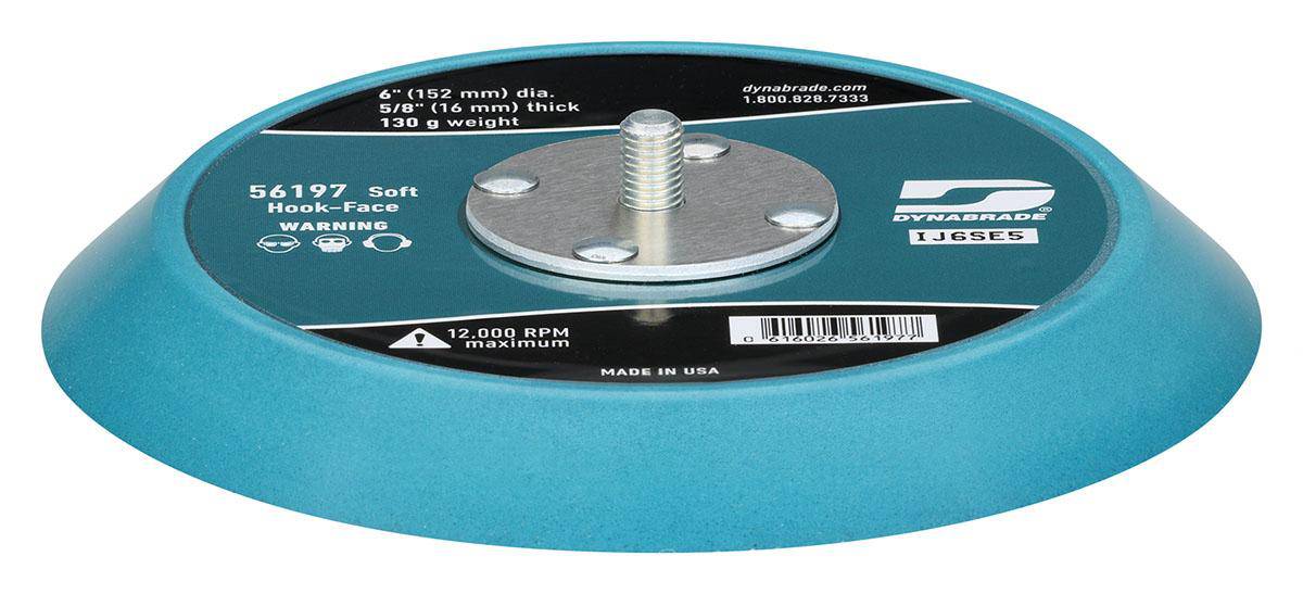 Dynabrade Backup Pads Hookit Soft 5/8 inch, 6-hole for polishing and sanding tools, shown in a close-up image.