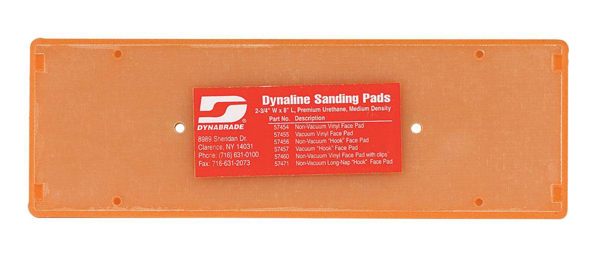 Dynabrade 57456 2-3/4x8 non-vacuum Dynaline disc backup pad with hook face and short nap for grinding and polishing.