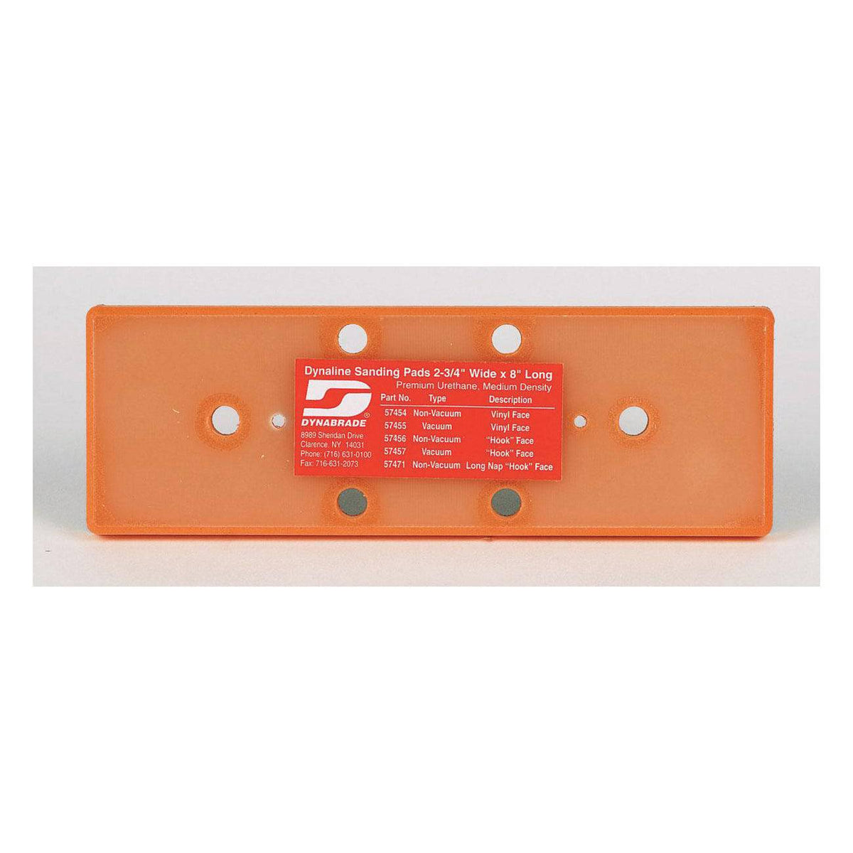 Dynabrade 57457 vacuum Dynaline disc pad with hook face and short nap, 2-3/4 x 8 inches, for backup polishing and sanding.