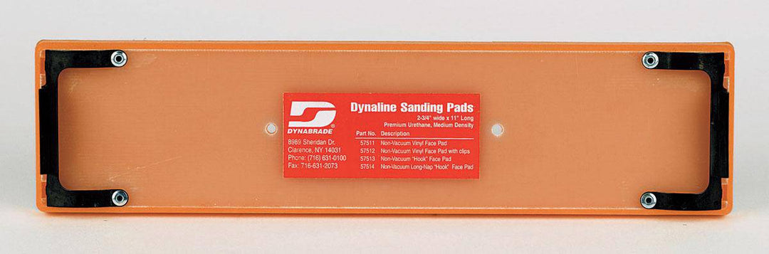 Dynabrade 57512 backup pad with vinyl face, 2-3/4 inch diameter, 11-inch length, non-vacuum file board disc pad with clips.