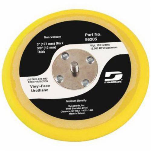 Dynabrade 57760 5-inch diameter non-vacuum gear-driven backup disc pad with hook face and short nap for polishing and sanding.