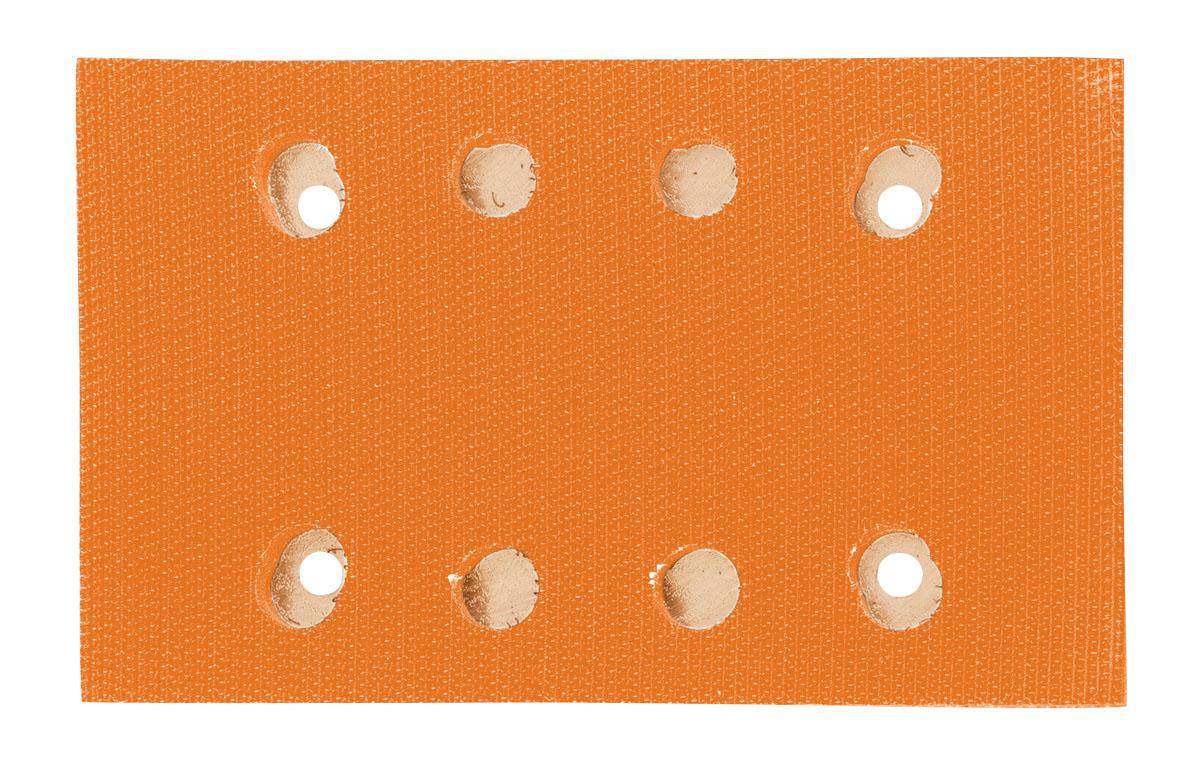 Dynabrade Dynabug II vacuum backup pad with hook face, 3-1/4 x 5 inch short nap disc pad for power sanding and polishing.