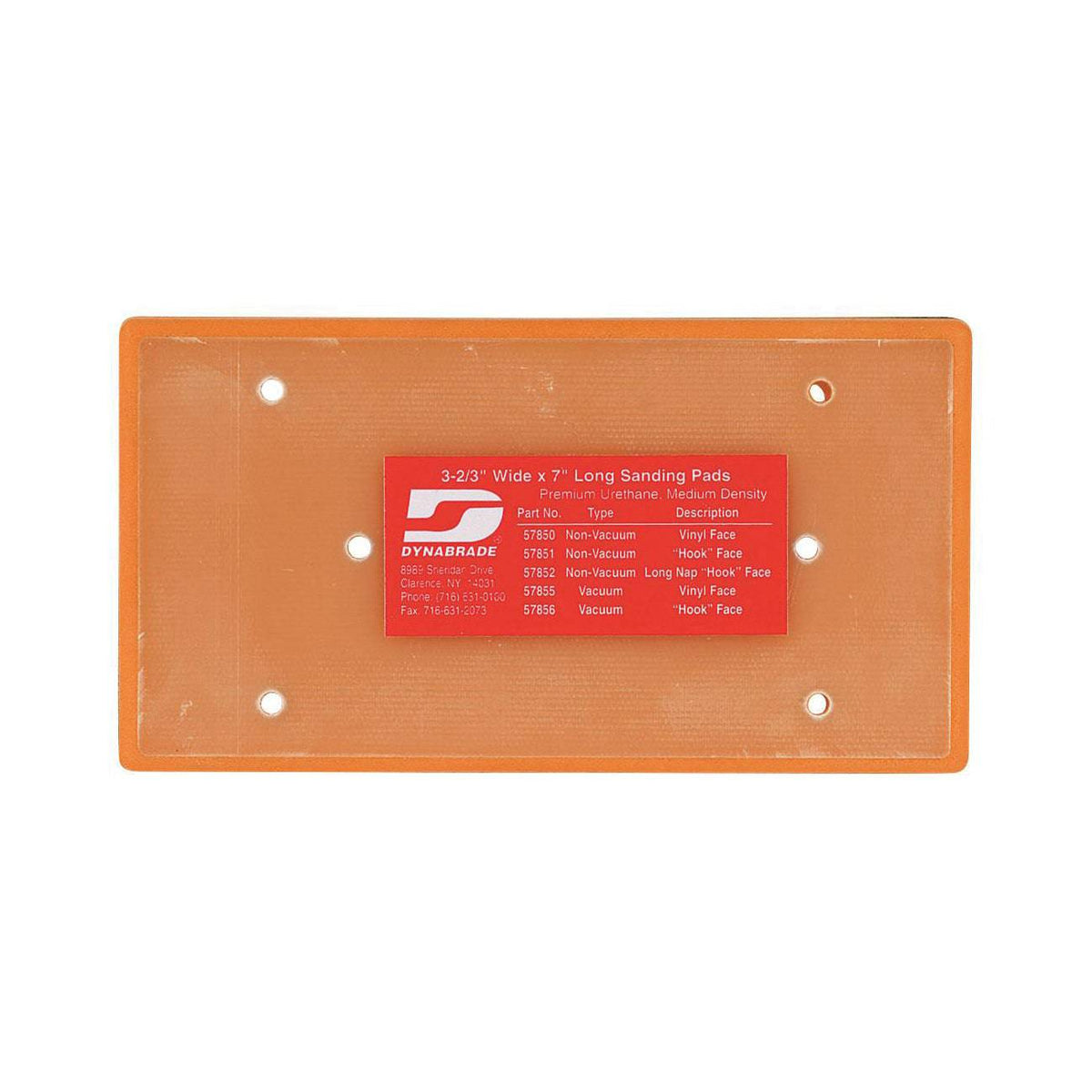 Dynabrade Dynabug 57852 backup pad with hook face, non-vacuum, long nap, 3-2/3 x 7 inches, suitable for polishing and finishing.