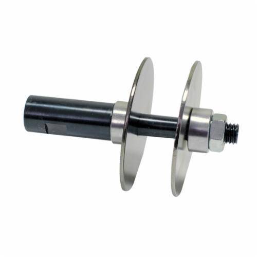 Dynabrade 13014 arbor with 1/2 inch-20 male tool spindle and 14 mm arbor bore, ideal for bore polisher accessories.