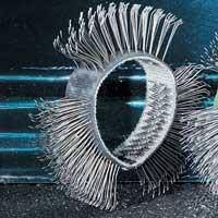 Dynabrade 92246 - 4 Inch Diameter X 3/4 Inch Wide Bent Medium Wire Wheel - eGrimesDirect