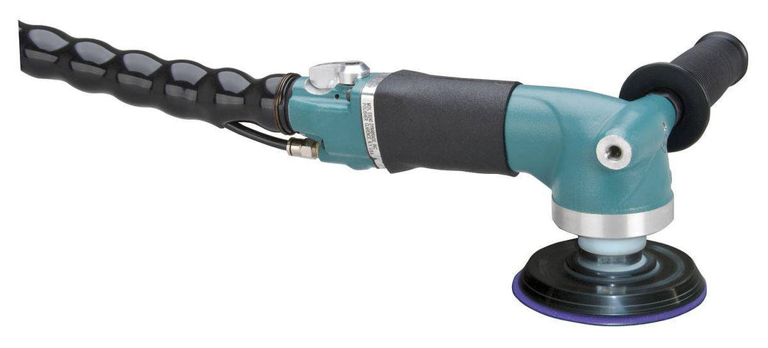 Dynabrade 51520 industrial wet polisher with 0.7 Hp, 3600 RPM, rear exhaust, 5/8-11 inch spindle thread, heavy-duty buffer and polisher