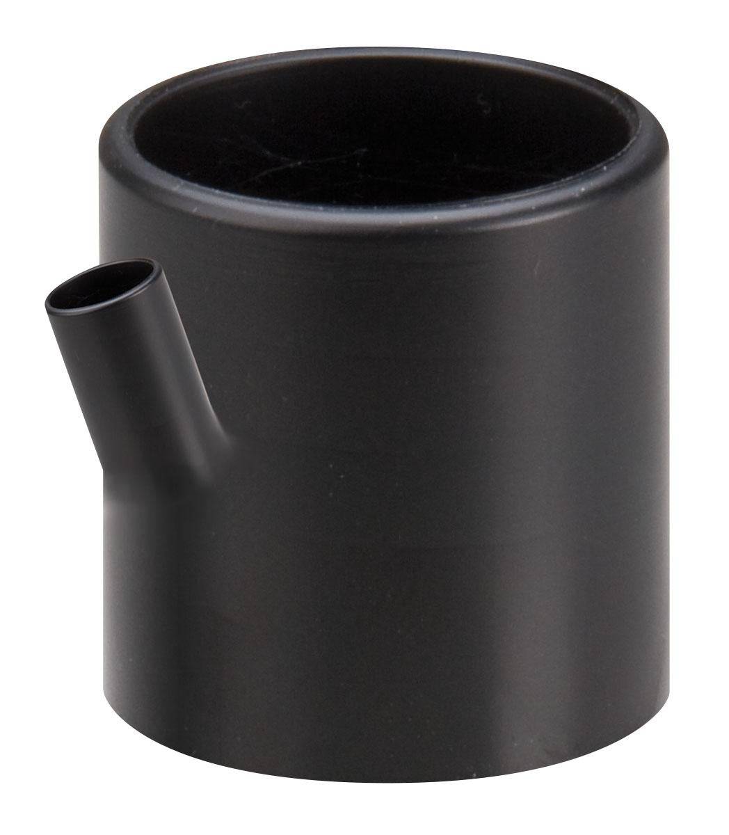 Dynabrade 96394 1-1/4 inch coaxial vacuum air cuff for collectors and accessories, shown in use with industrial tools.