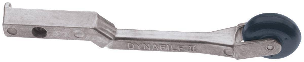 Dynabrade 11219 contact arm assembly with 1-inch diameter and radiused rubber wheel for power tools.
