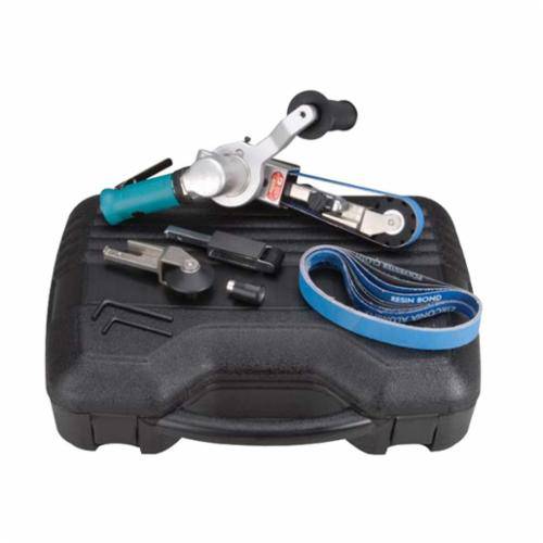 Dynabrade 15357 contact arm assembly with 1x2 V-shaped wheel for industrial power tools, shown in a close-up image.