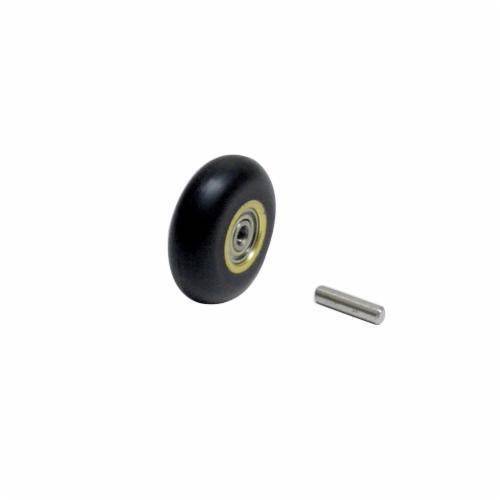 Dynabrade 11079 contact wheel with 1-inch diameter, 3/8 inch width, radiused face, made of 70 duro rubber, for grinding tools.