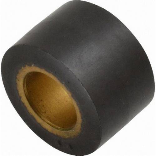 Dynabrade contact wheel 3/4x1/2 W with 3/8 I.D., crown face, 70 duro rubber, used for grinding and polishing tools.