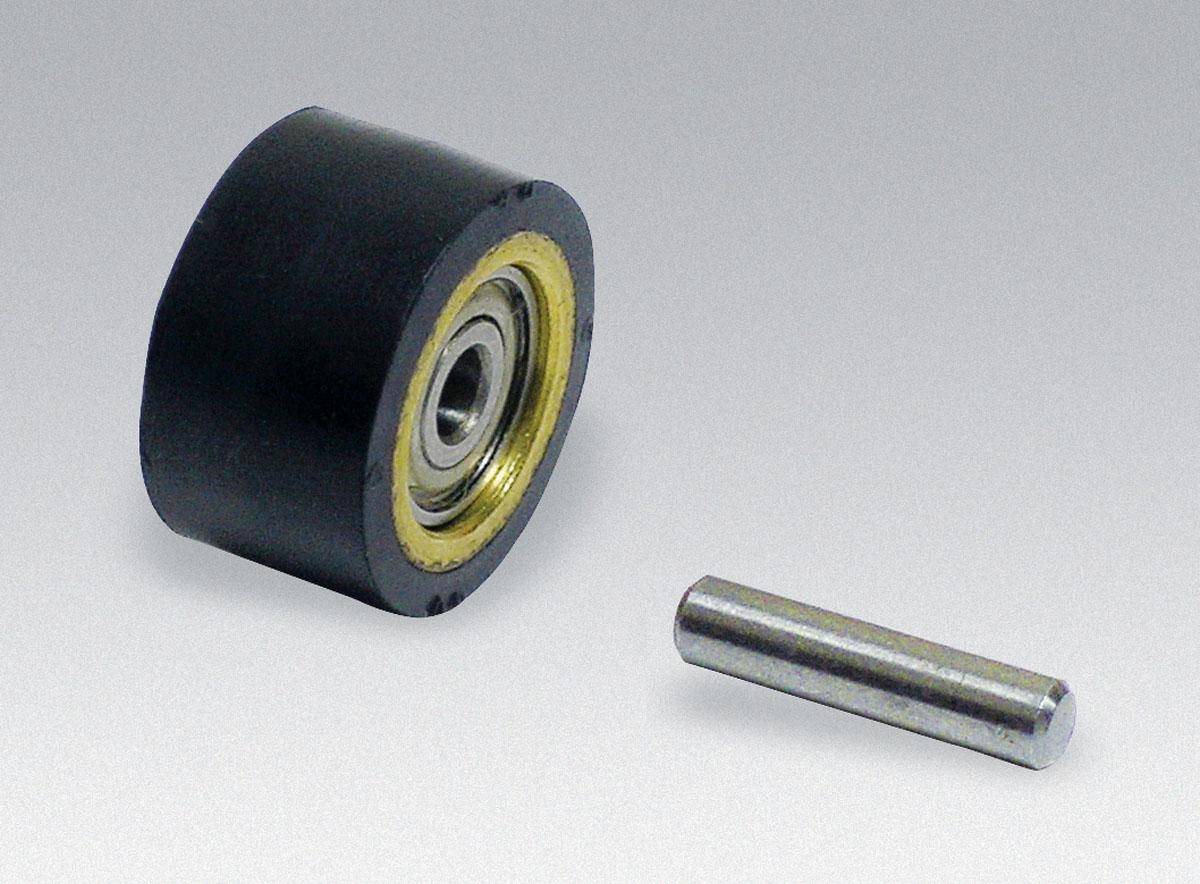 Dynabrade 11088 contact wheel assembly with 5/8-inch diameter, 3/8-inch width, 70 duro for grinding and polishing applications.