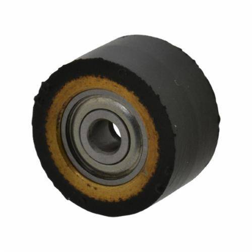 Dynabrade 11175 contact wheel assembly with 1-inch diameter, radiused face, 70 duro hardness, for industrial grinding tools.
