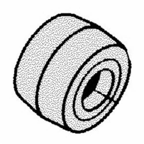Dynabrade contact wheel, 1-inch diameter and width, 5/8-inch I.D., 70 duro urethane crown face for grinding and polishing tools.