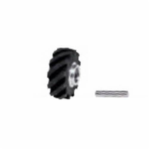 Dynabrade 15342 contact wheel with 2-inch diameter, 5/8 inch width, 5/8 inch I.D., crown face, 40 duro rubber, for grinding tools.