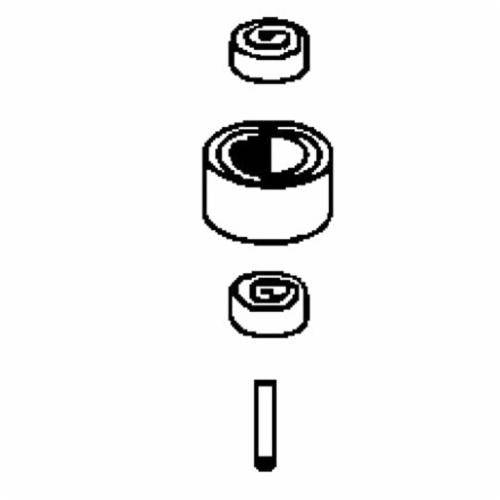 Dynabrade 42652 contact wheel assembly with 3/4-inch diameter, 5/8-inch width, 3/8-inch I.D., 70 duro rubber crown face.