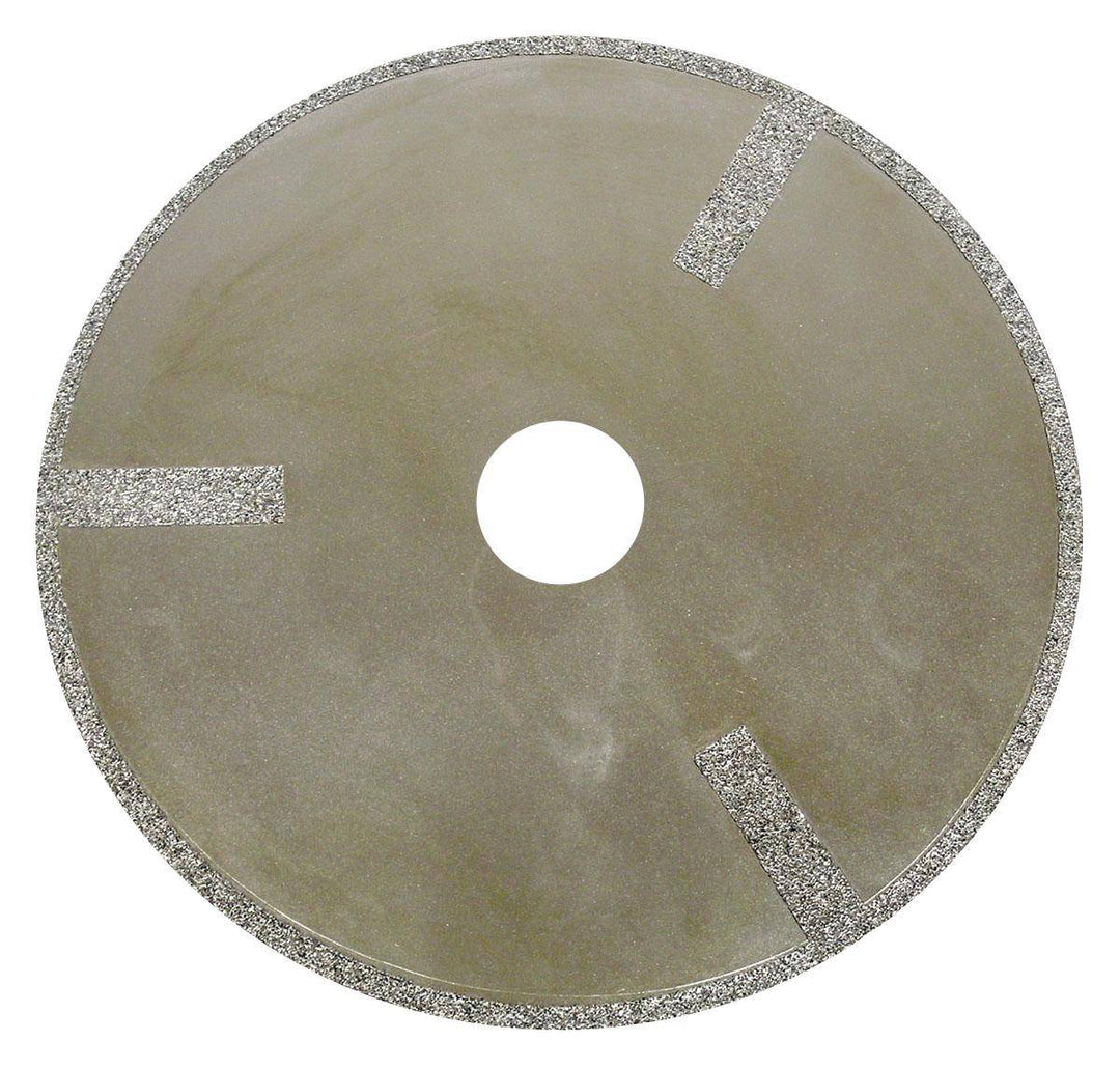 Dynabrade 93650 side spoked diamond cut-off wheel with 3/4 inch ch, 40/50 grit, designed for precision cutting tasks.