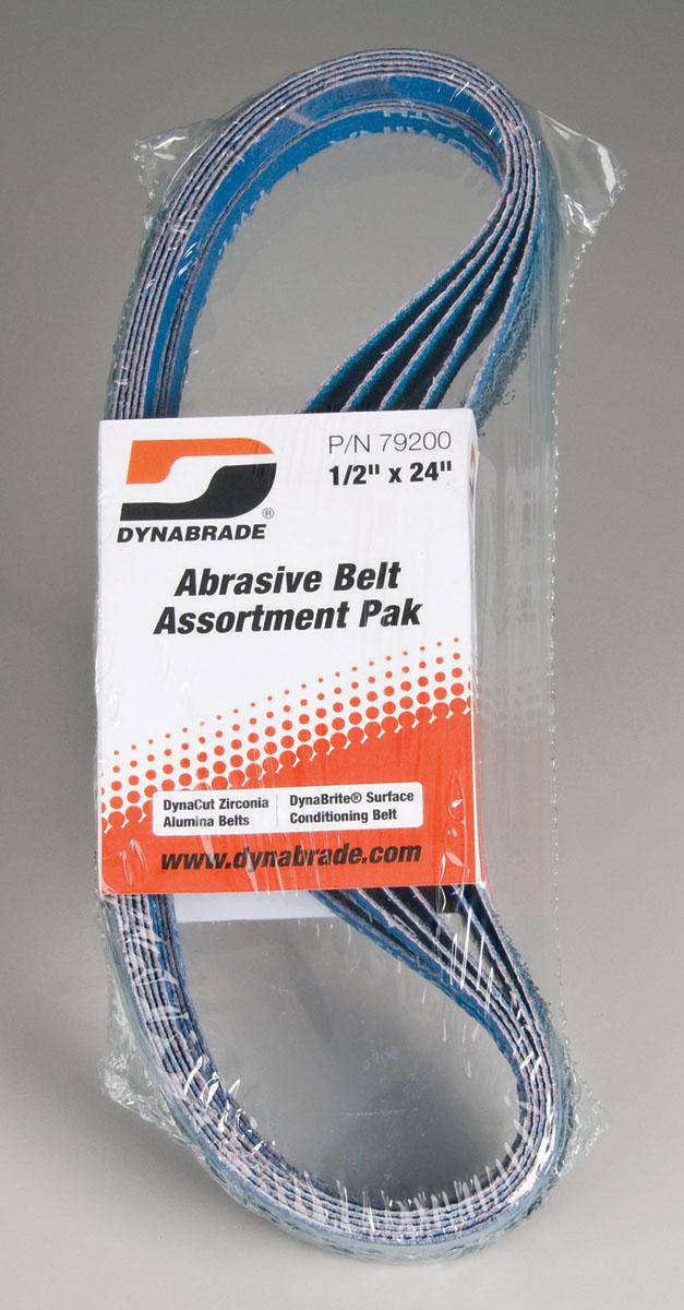 Dynabrade 79200 1/2 inch by 24-inch sanding belt pack with grit and backing for industrial sanding applications