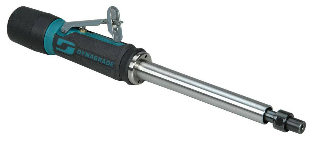 Dynabrade 43515 6-inch extension die grinder with rear exhaust, 25,000 RPM, gearless motor, 1/4 inch and 6 mm collets, muffler