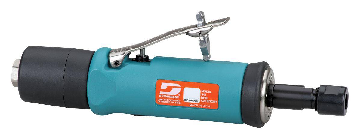 Dynabrade 51307 straight line die grinder with 5HP motor, 1/4 inch collet, designed for precision grinding and polishing tasks.