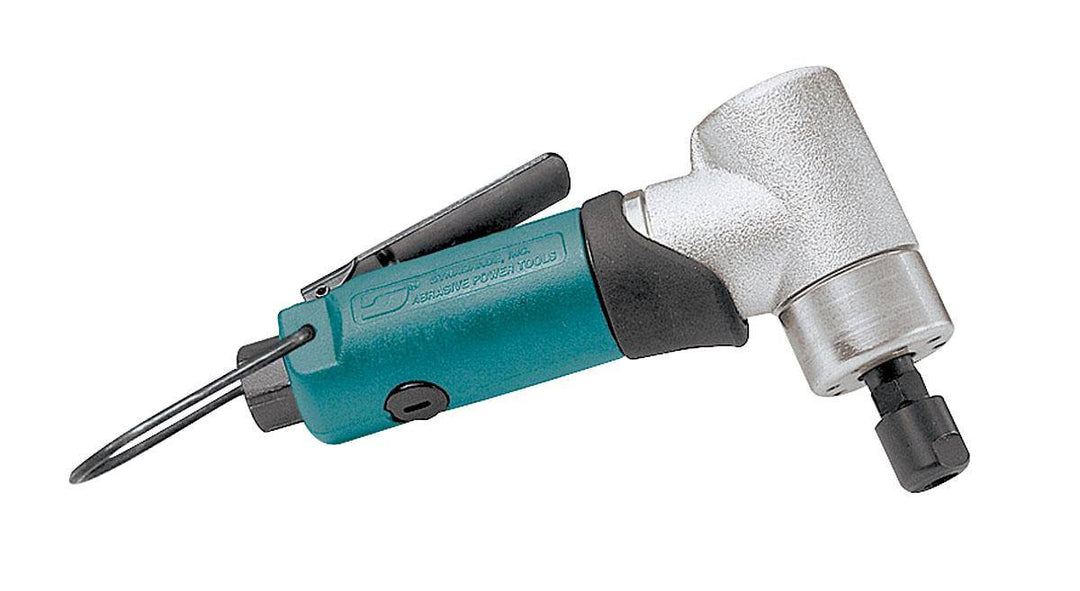 Dynabrade 52206 offset die grinder with 0.4 Hp, 7-degree angle, 30,000 RPM, gearless design, front exhaust, 1/4-inch collet