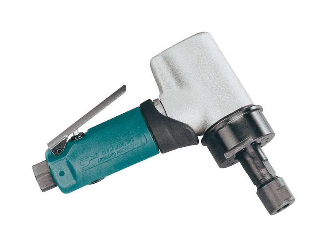 Dynabrade 52290 .7 Hp 7-degree offset die grinder with 1/4 inch collet, gearless design, 20000 RPM, front exhaust, short shank.