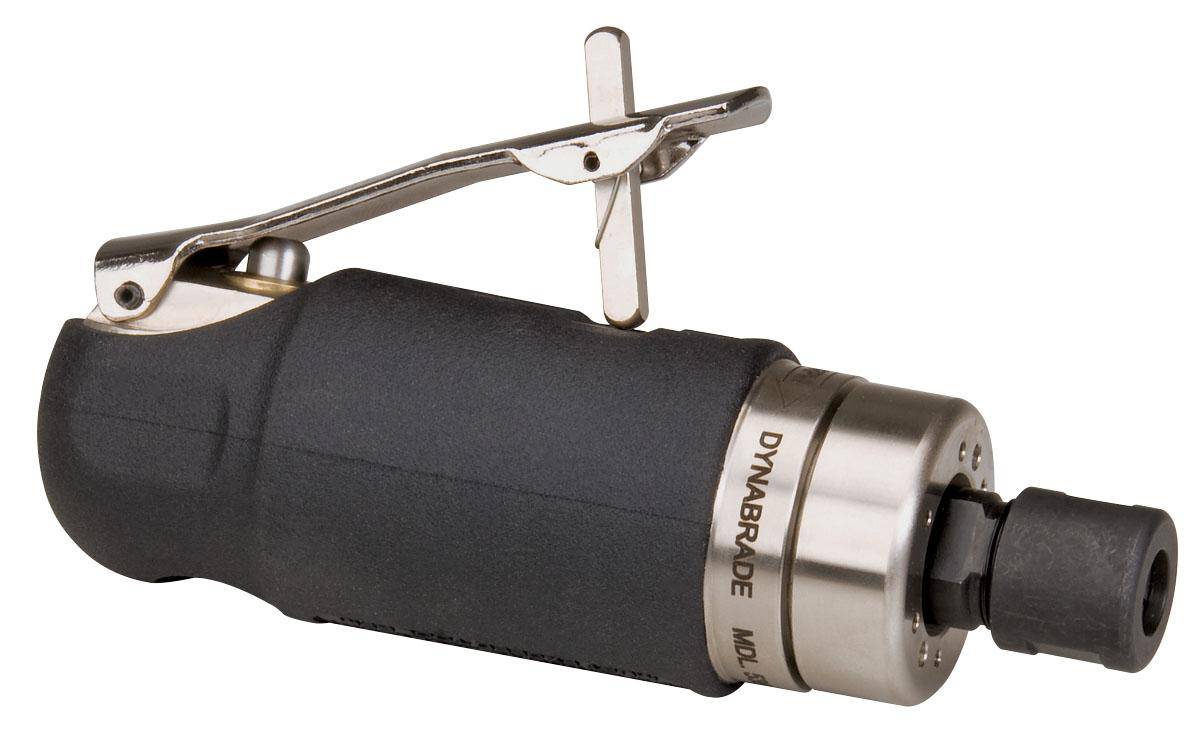 Dynabrade .5 Hp straight-line die grinder with steel housing, 24000 rpm, gearless design, front exhaust, 1/4 inch collet.
