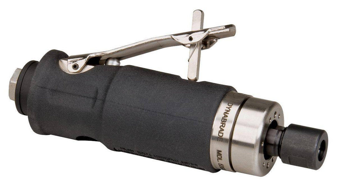Dynabrade 53808 0.5 HP straight-line die grinder with steel housing, 24,000 RPM, gearless rear exhaust, 1/4 inch collet.