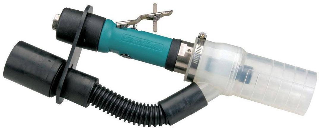 Dynabrade 56755 straight-line die grinder with 0.4 HP, central vacuum, 25000 RPM, gearless, rear exhaust, 1/4 in &amp; 6 mm collets